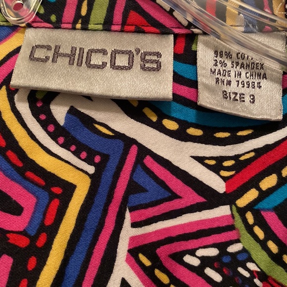 Chico’s Multicolored Utility Jacket - Size 3 - Picture 6 of 9